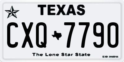 TX license plate CXQ7790