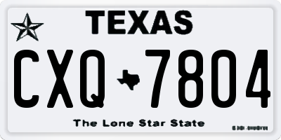 TX license plate CXQ7804