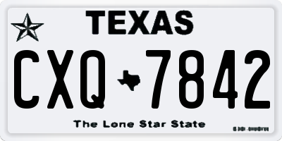 TX license plate CXQ7842