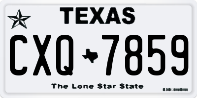 TX license plate CXQ7859