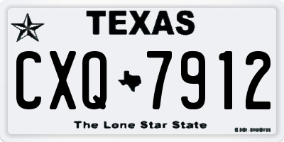 TX license plate CXQ7912