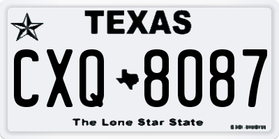 TX license plate CXQ8087
