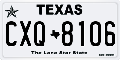 TX license plate CXQ8106