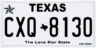TX license plate CXQ8130
