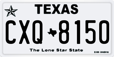 TX license plate CXQ8150