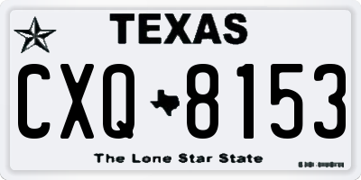 TX license plate CXQ8153