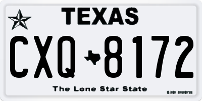 TX license plate CXQ8172