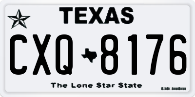 TX license plate CXQ8176