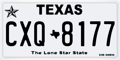 TX license plate CXQ8177