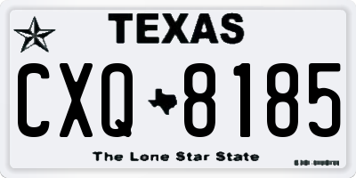 TX license plate CXQ8185