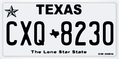 TX license plate CXQ8230