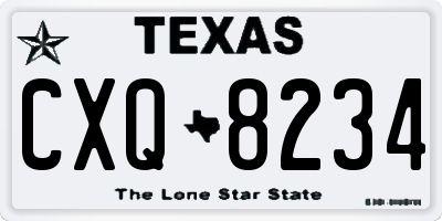 TX license plate CXQ8234