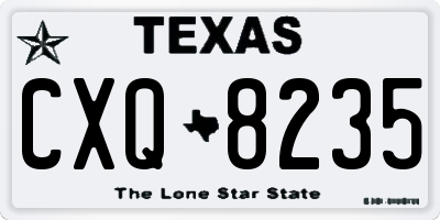 TX license plate CXQ8235