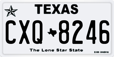TX license plate CXQ8246