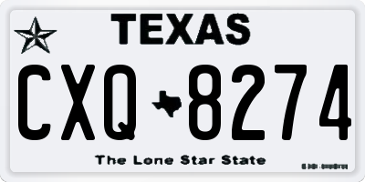 TX license plate CXQ8274