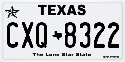 TX license plate CXQ8322