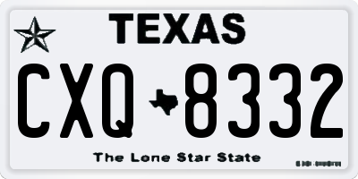 TX license plate CXQ8332