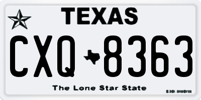 TX license plate CXQ8363