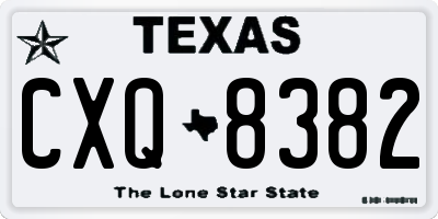 TX license plate CXQ8382