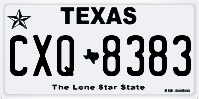 TX license plate CXQ8383