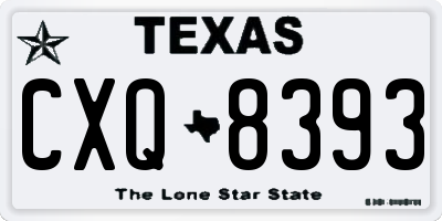 TX license plate CXQ8393