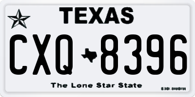 TX license plate CXQ8396