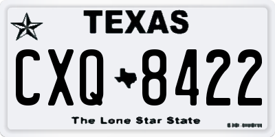 TX license plate CXQ8422