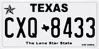TX license plate CXQ8433
