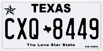 TX license plate CXQ8449
