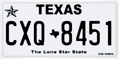 TX license plate CXQ8451