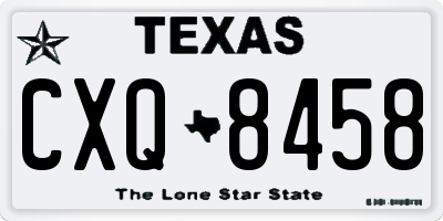 TX license plate CXQ8458