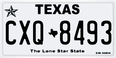 TX license plate CXQ8493