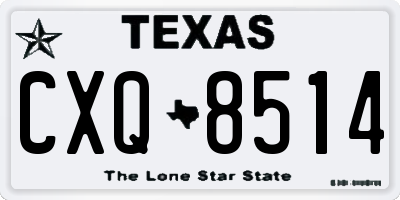 TX license plate CXQ8514