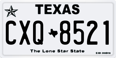 TX license plate CXQ8521