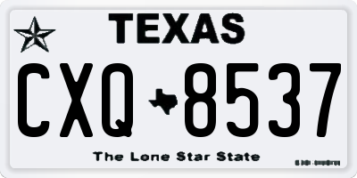 TX license plate CXQ8537