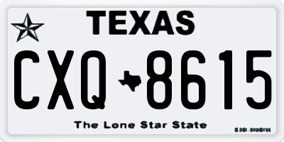 TX license plate CXQ8615