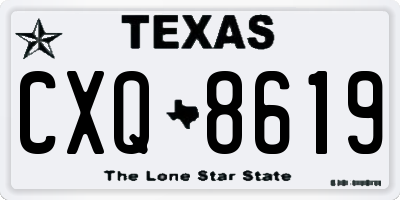 TX license plate CXQ8619