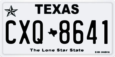 TX license plate CXQ8641