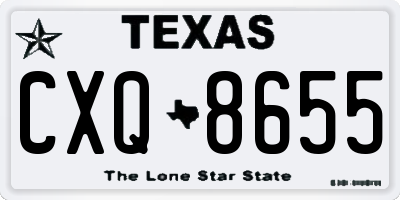 TX license plate CXQ8655