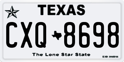 TX license plate CXQ8698
