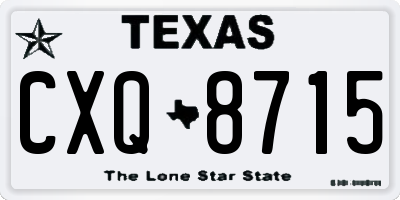 TX license plate CXQ8715