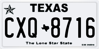 TX license plate CXQ8716