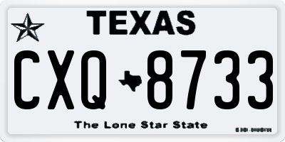 TX license plate CXQ8733