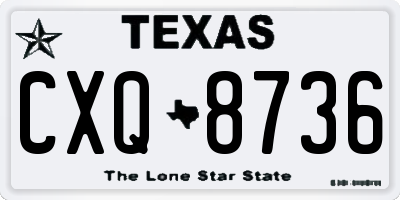 TX license plate CXQ8736