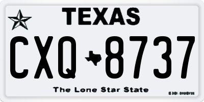 TX license plate CXQ8737