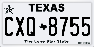 TX license plate CXQ8755