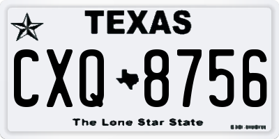 TX license plate CXQ8756