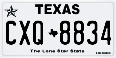 TX license plate CXQ8834