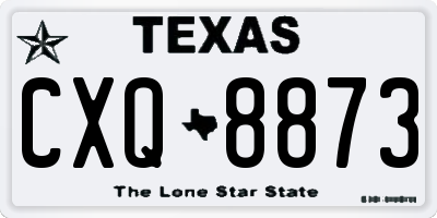 TX license plate CXQ8873