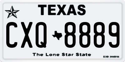 TX license plate CXQ8889